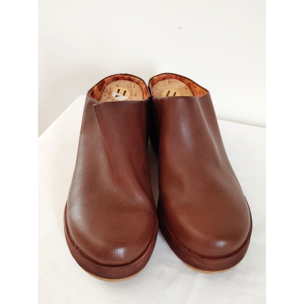 Kork Ease Women's 11 Brown Leather Wedge Clogs Slip On Platform Shoes NWOT Works